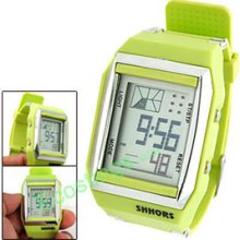 Green Women's Good Sports LCD Digital Alarm Wrist Watch
