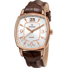 Grovana Mens Brown Leather Strap Quartz Watch 1719.1562