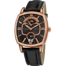 Grovana Watches Grovana Mens Traditional Black Leather Strap Quartz Wa