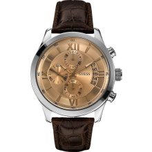 GUESS Leather Chronograph Mens Watch U0192G1
