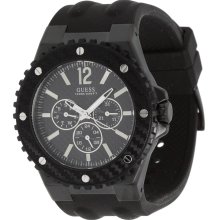 Guess U12654G1 Black Dial Black Silicone Multifunction Men's Watch