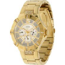 Guess U13576L1 Silver Dial Gold Tone Stainless Steel Women's Watch