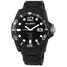 Haurex Italy Men's Caimano Black Dial Luminous Date Rotating Beze ...