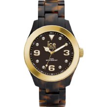 Ice-Watch Ice-Elegant Women's Quartz Watch With Black Dial Analogue Display And Brown Bracelet El.Tgd.U.Ac.12