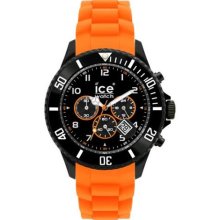 Ice-Watch Men's Chrono CH.BO.B.S.10 Orange Silicone Quartz Watch with Black Dial