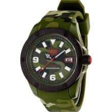 Ice-Watch Mens Ice Army Plastic Watch - Green Rubber Strap - Green Dial - IA.KA.XL.R.11