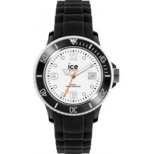 Ice-Watch Women's Quartz Watch With White Dial Analogue Display And Black Silicone Strap Si.Bw.S.S.12