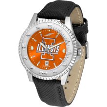 Illinois Fighting Illini Competitor AnoChrome-Poly/Leather Band Watch