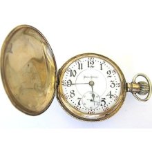 Illinois Pocket Watch,hunter Case,s18,21 Jewel Bunn Special,adj 6,doubleroller