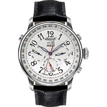 Ingersoll Gents White Dial Black Leather Strap Watch In1209wh