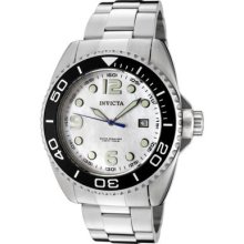 Invicta 0479 Pro Diver Collection White Mother-of-pearl Dial Ss Mens Watch