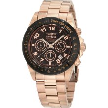 Invicta 10706 Speedway Brown Dial Rose Gold Plated Chrono Men's Watch