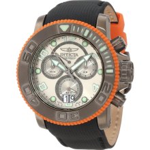 Invicta 10714 Men's Sea Hunter Black Strap Gunmetal Tone Orange Bezel