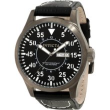 Invicta 11200 Specialty Black Dial Black Leather Men's