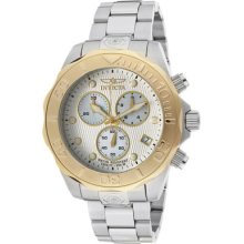 Invicta 11447 Men's Pro Diver Chronograph Silver Dial Stainless Steel Watch