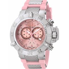 Invicta 1383 Men's Subaqua Noma III Pink Dial Chronograph Pink Rubber