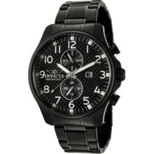 Invicta All Black Ip Stainless Steel 48mm Sharp Large Date Dial Swiss Watch 0383