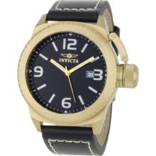 Invicta Men's 1111 Corduba Collection Swiss Gold Plated Black Dial Bla