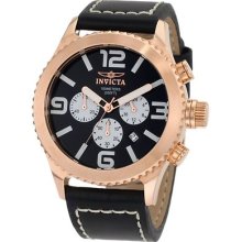 Invicta Men's 1429 Ii Collection Chronograph Black Leather Watch (authentic)