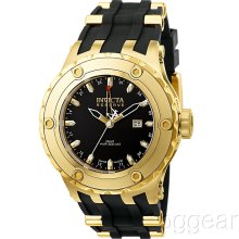Invicta Men's 6186 Reserve Collection GMT 18k Gold-Plated Black Rubber Watch - Gold