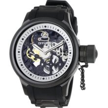 Invicta Men's Black Russian DIver Skeleton Hand Wind Mechanical Rubber Strap 1091