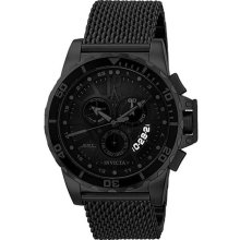 Invicta Men's Black Stainless Steel Case and Bracelet Black Dial Quartz Alarm Day and Date 6280