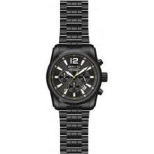 Invicta Mens Chronograph Black Dial Black Ion Plated Stainless Steel Watch 10629