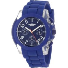 Invicta Men's Chronograph Blue Dial & Rubber Strap Clear Case Date Wat