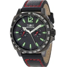Invicta Men's Invicta Ii Black Dial Black Leather