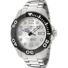 Invicta Mens Pro Diver Silver Dial Stainless Steel 200m Wr Watch 0444