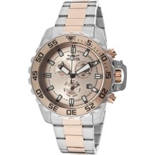 Invicta Men's Pro Diver Chronograph 18k Rose Gold Plated Tone Dial Two
