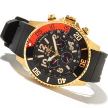 Invicta Men's Pro Diver Quartz Chronograph Carbon Fiber Dial Polyurethane Strap Watch