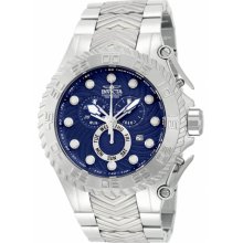 Invicta Men's Pro Diver Chronograph Stainless Steel Case and Bracelet Blue Tone Dial Day and Date Displays 12932