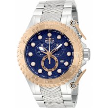 Invicta Men's Pro Diver Chronograph Stainless Steel Case and Bracelet Blue Tone Dial Day and Date Displays 12939