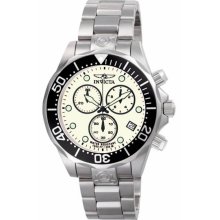 Invicta Men's Pro Grand Diver Stainless Steel Case and Bracelet Chronograph White Dial 11492