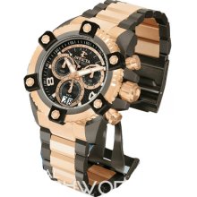 Invicta Men's Reserve Arsenal Chronograph Rose Gold Tone Stainless Steel Case and Bracelet Black Tone Dial 13017