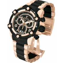Invicta Men's Reserve Arsenal Chronograph Rose Gold Two Tone Stainless Steel Case and Bracelet Black Tone Dial 13718