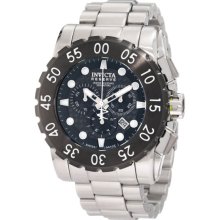 Invicta Men's Reserve Chronograph Stainless Steel Case and Bracelet Black Dial Date Display 1957