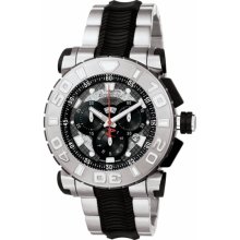 Invicta Men's Reserve Chronograph Stainless Steel Case and Bracelet Black Dial Day and Date 6310