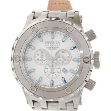 Invicta Men's Reserve Subaqua Noma Chronograph White Dial Leather Strap 500M 10162