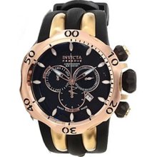 Invicta Men's Reserve Venom Diver Chronograph Stainless Steel Case Rubber Bracelet Black Tone Dial 13916