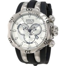 Invicta Mens Reserve Venom Silver Dial Swiss Made Chronograph Black Poly Watch