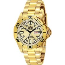 Invicta Men's Signature Pro Diver 23k Gold Plated 24 Jewel Automatic Watch 7047