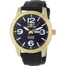 Invicta Men's Specialty Collection Black Canvas 18k Gold-Plated Stainl