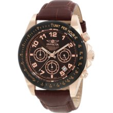 Invicta Men's Speedway Chronograph Brown Dial Brown Genuine Calf ...