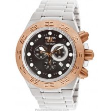 Invicta Mens Subaqua Chronograph Black Dial 18K Rose Gold Invicta-1529