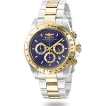 Invicta Men's Two Tone Stainless Steel Speedway Cougar Chronograph Blue Dial 3644