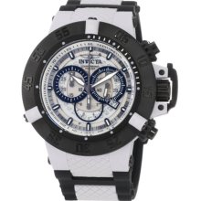 Invicta Men's White Subaqua Quartz Chronograph Diver Black Strap 0933