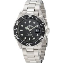 Invicta Pro-diver Classic Black Dial Stainless Steel Nice Date Mens Watch