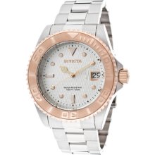 Invicta Watch 12837 Men's Pro Diver Automatic Metallic White Textured Dial